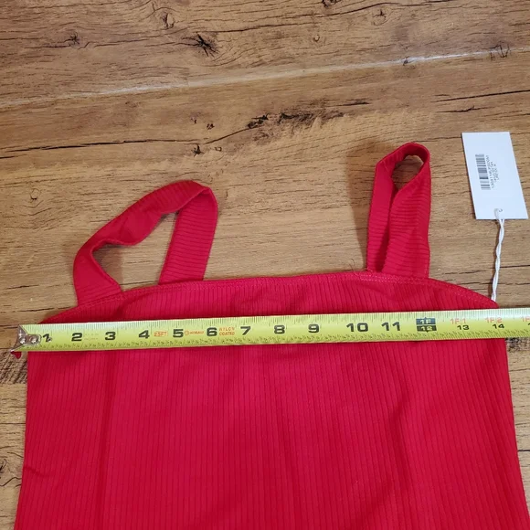 Reformation canyon knit top tank lipstick red size medium authentic sleeveless - Picture 6 of 7